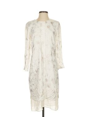 Rebecca Taylor Silk Ivory Sleeve Shift Women’s Dress Size  2